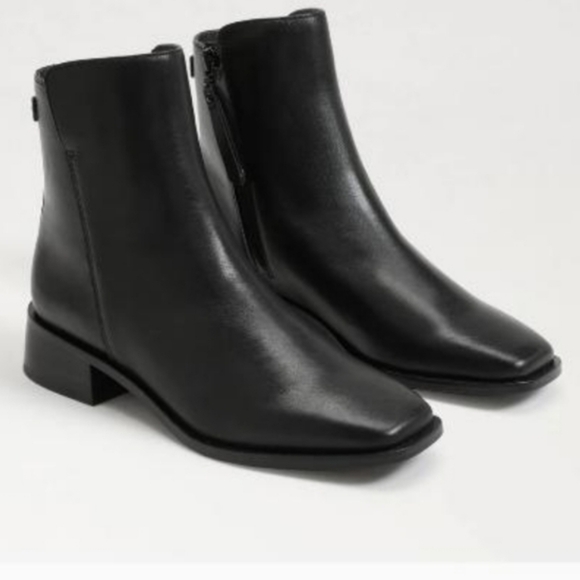 Sam Edelman THATCHER Black Leather Ankle Boot Dress Square Toe Heel Shoe Women 9 - Picture 12 of 12